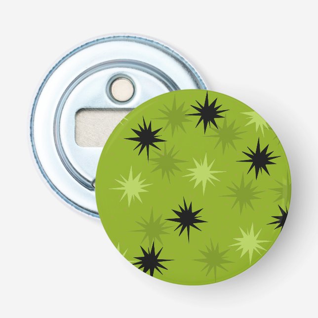 Atomic Green Starbursts Magnetic Bottle Opener (Front)