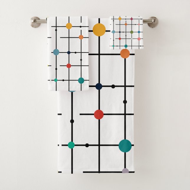 Atomic Grid  Bath Towel Set (Insitu)