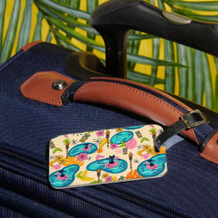 Atomic Kitty Luau Luggage Tag