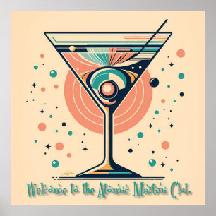 Atomic Martini Club Retro Futuristic Space Age Poster