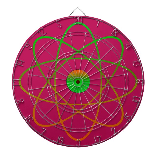 Atomic Metal Cage Dartboard,Pink Dartboard (Front)