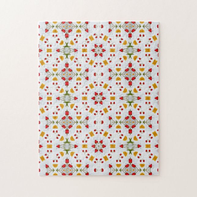 Atomic Mid Century Flower Vintage Jigsaw Puzzle (Vertical)