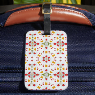 Atomic Mid Century Flower Vintage Luggage Tag