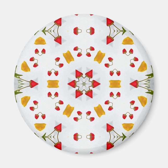 Atomic Mid Century Flower Vintage Magnet (Front)