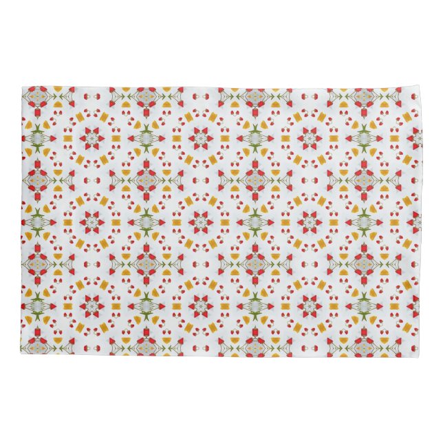 Atomic Mid Century Flower Vintage Pillowcase (Back)