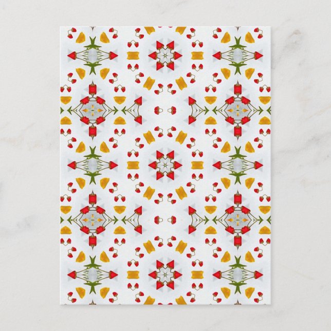 Atomic Mid Century Flower Vintage Postcard (Front)