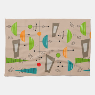 Atomic Mid-Century Inspired Abstract #30 Tea Towel