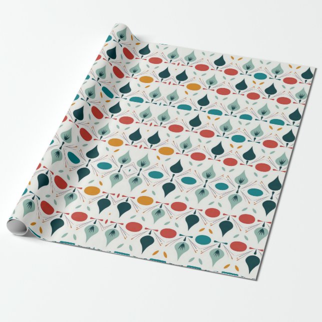 Atomic Mid Century Modern Christmas Wrapping Paper (Unrolled)
