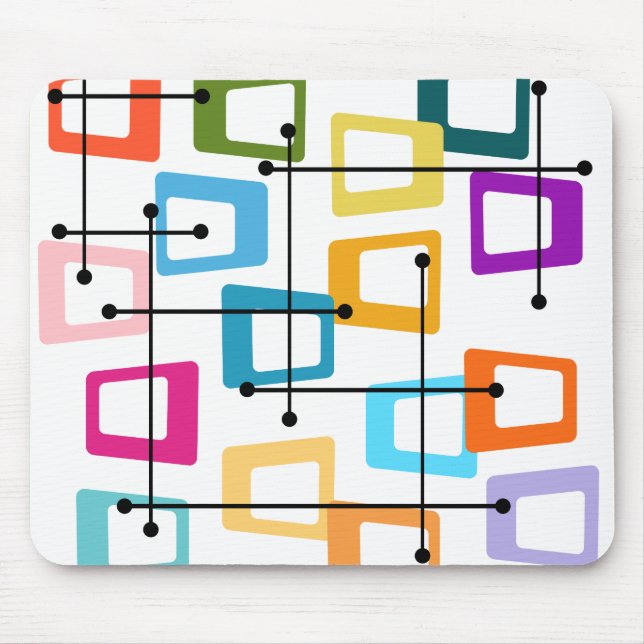 Atomic Mid-Century Modern Mouse Pad (Front)