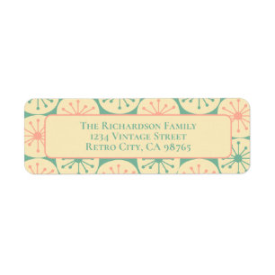 Atomic Mid Century Modern Retro 50s Teal Pink