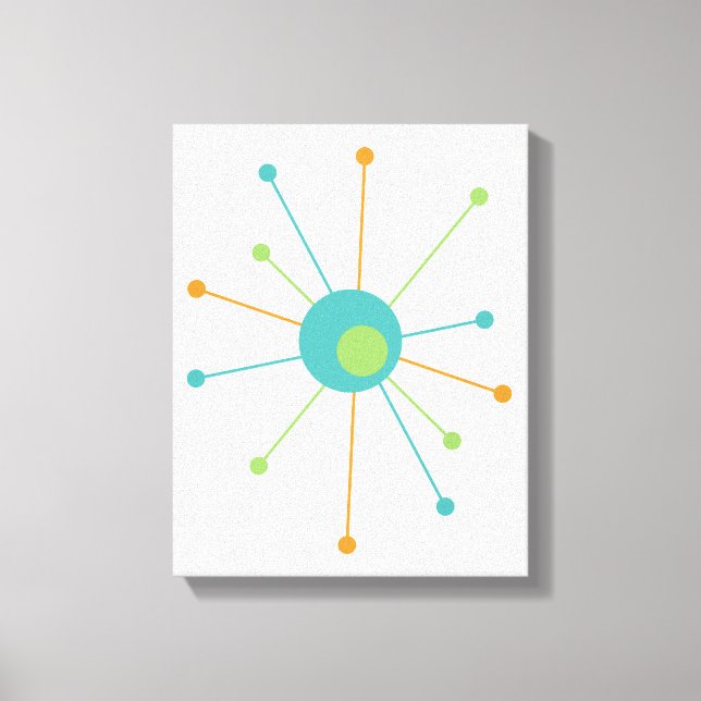 Atomic Midcentury Modern 11" x 14" Wrapped Canvas (Front)