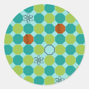 Atomic Octagons Round Stickers
