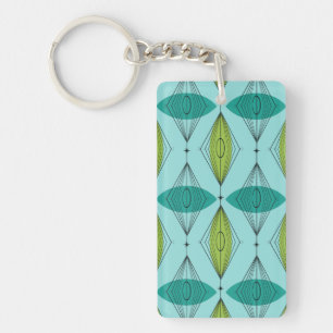 Atomic Ogee and Starbursts Acrylic Keychain