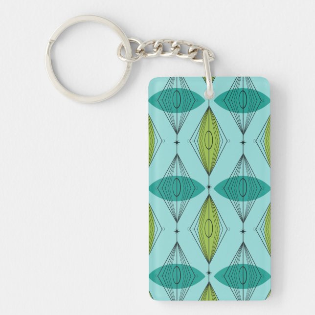 Atomic Ogee and Starbursts Acrylic Keychain (Front)
