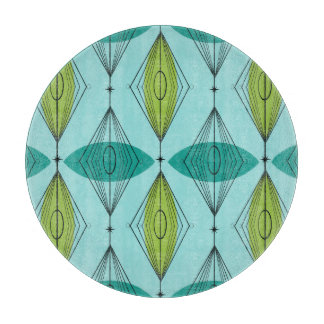 Atomic Ogee and Starbursts Glass Cutting Board