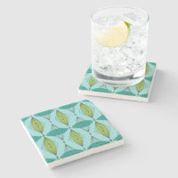 Atomic Ogee and Starbursts Marble Stone Coaster