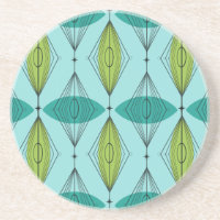 Atomic Ogee and Starbursts Sandstone Drink Coaster