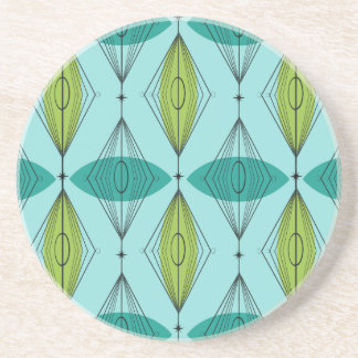Atomic Ogee and Starbursts Sandstone Drink Coaster