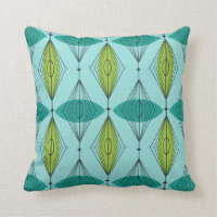 Atomic Ogee and Starbursts Throw Pillow