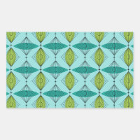Atomic Ogee & Starbursts Rectangle Stickers