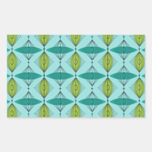 Atomic Ogee & Starbursts Rectangle Stickers