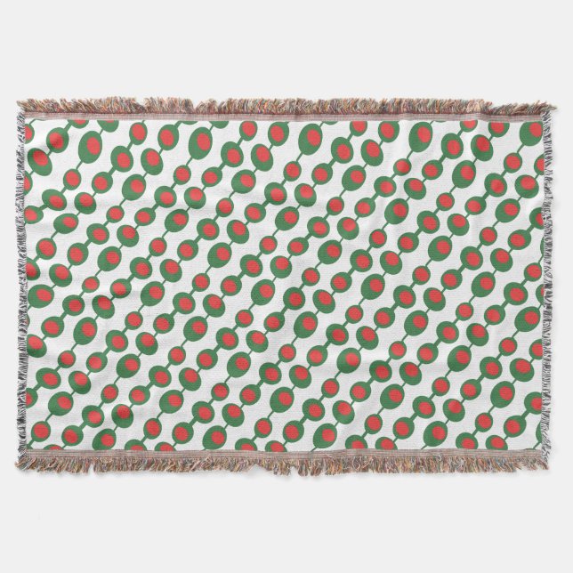 Atomic Olives Mid Century Pattern Throw Blanket (Front)