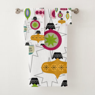 Atomic Ornaments Bath Towel Set