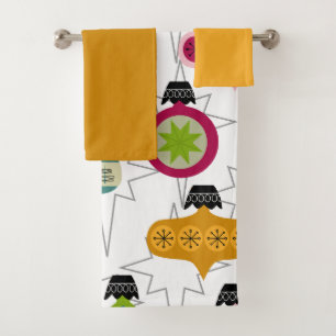 Atomic Ornaments Bath Towel Set