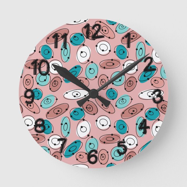 Atomic Ovals Round Clock (Front)