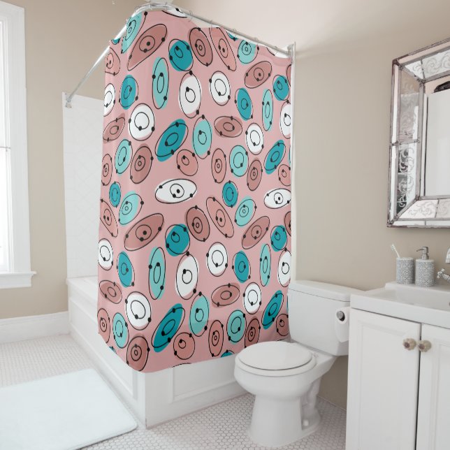 Atomic Ovals Shower Curtain (In Situ)