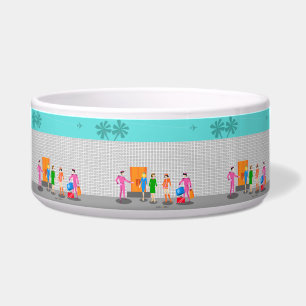 Atomic Palm Springs Stewardess Ceramic Pet Bowl