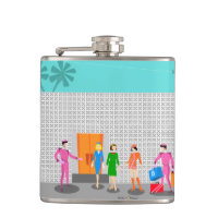 Atomic Palm Springs Stewardess Vinyl Wrapped Flask