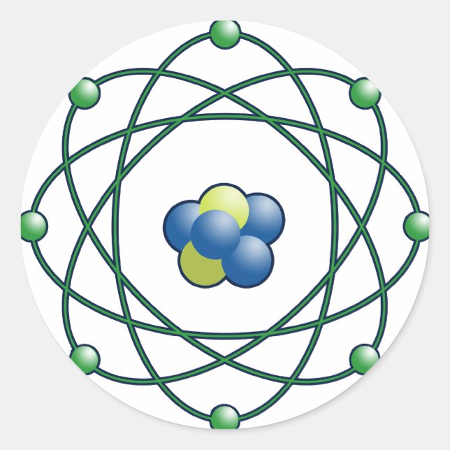 Atomic Particles Classic Round Sticker (Front)