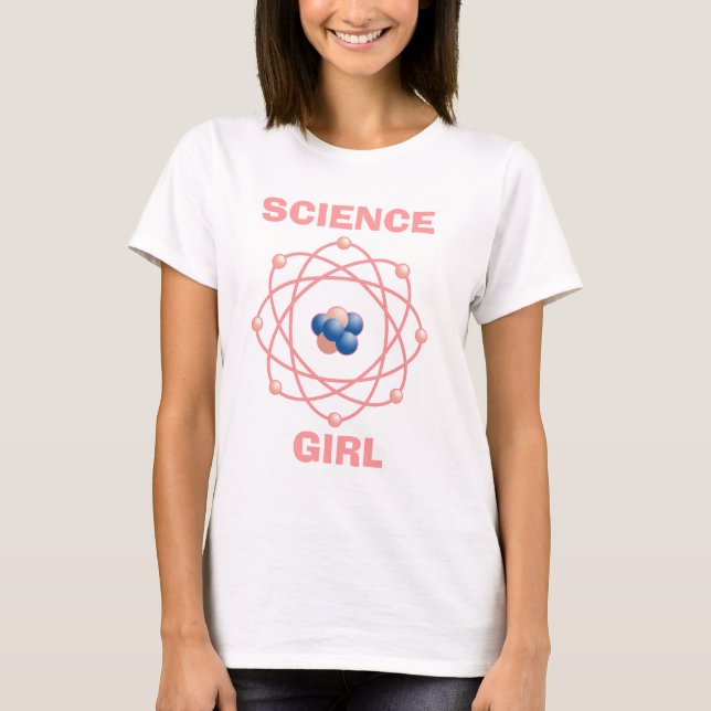 Atomic Particles Science Girl T-Shirt (Front)