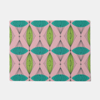 Atomic Pink Ogee & Starburst Door Mat