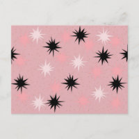 Atomic Pink Starbursts Postcard