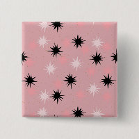 Atomic Pink Starbursts Square Button