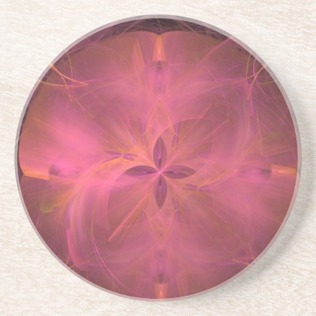 Atomic Pink Swirls Coaster (Front)