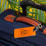 Atomic Power Energy Symbol Science and Tech  Luggage Tag<br><div class="desc">Travel with a spark of style using this bold atomic energy luggage tag. Featuring a striking black atom and lightning bolt graphic on a vibrant orange background, this eye-catching design helps your bags stand out instantly. Perfect for science lovers, tech enthusiasts, or anyone who wants to add personality to their...</div>