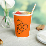 Atomic Power Energy Symbol Science and Tech  Paper Cups<br><div class="desc">Serve up your drinks with a jolt of energy using these atomic power paper cups. Decorated with a modern black atom and lightning bolt design on a bright orange background, these cups are perfect for science-themed parties, birthdays, classrooms, or tech events. Add a fun and futuristic touch to your next...</div>