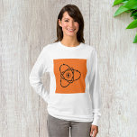 Atomic Power Energy Symbol Science and Tech  T-Shirt<br><div class="desc">Show off your love for science in style with this women’s long-sleeve T-shirt featuring a bold atomic energy design. The sleek black atom and lightning bolt graphic pops against the fabric, offering a modern, geek-chic vibe perfect for everyday wear. Great for science teachers, tech lovers, or anyone who wants to...</div>