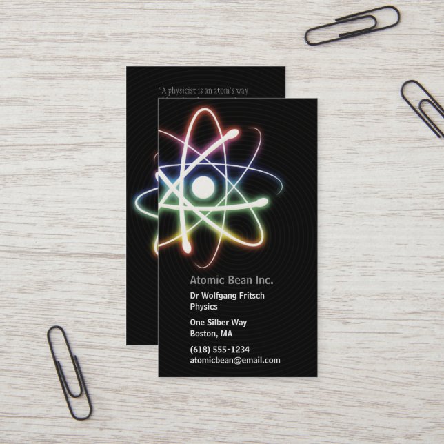 Atomic Power | Scientist Business Card (Front/Back In Situ)