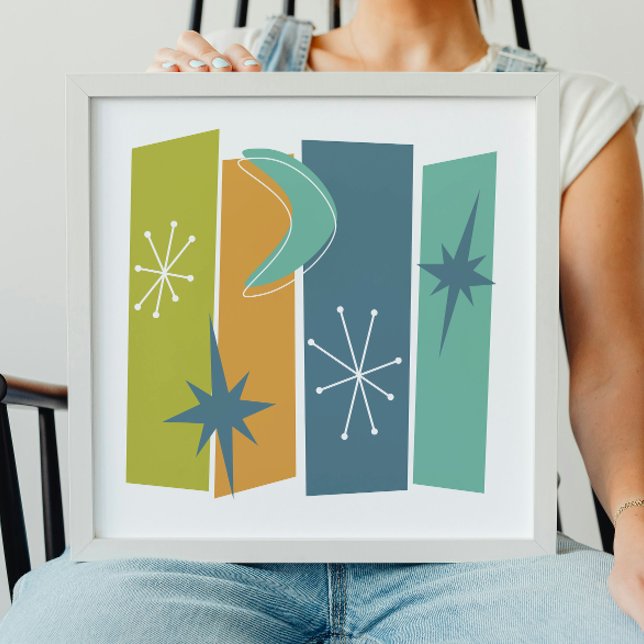 Atomic Rectangles Boomerang Starburst Mid-century Poster (Creator Uploaded)
