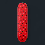 Atomic Red Starbursts Skateboard<br><div class="desc">This Atomic Red Starbursts Skateboard has all of the mid century modern fun of your grandma’s kitchen, minus the sticky linoleum. The kitschy design features a red background with gold speckles and randomly placed starbursts in black, and shades of red and dark pink. This vintage inspired pattern is mod enough...</div>