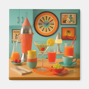 Atomic Retro Futuristic Martini Breakfast Bar Magnet