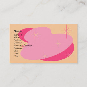 Atomic Retro Pink & Peach Business Card