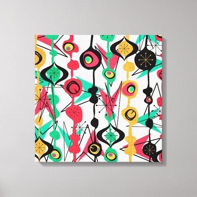Atomic Retro Shapes | Mid Century Modern Art Canvas Print (Front)