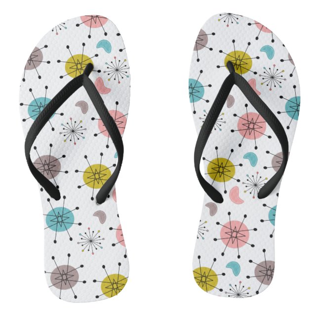 Atomic Retro Starburst Pattern Jandals (Footbed)