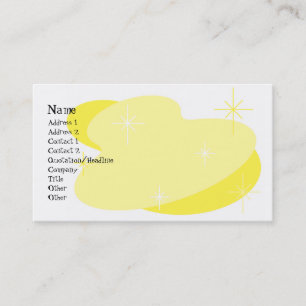 Atomic Retro Yellow & White Business Card
