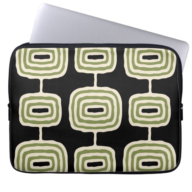 Atomic Rings Abstract Pattern Laptop Sleeve (Front)